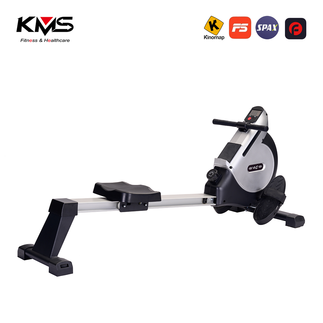 Bluetooth Magnetic Rower Machine with Dual Slide Rail
