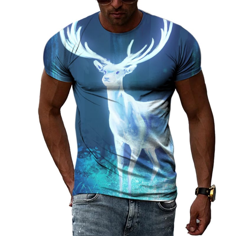 Fashion 3D Print T-Shirts Funny Graphics Pattern Crewneck Short Sleeve Tees for Mens