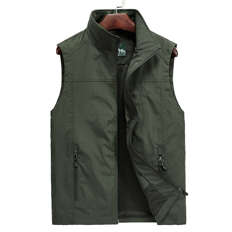 Men's Lightweight Softshell Vest Outerwear Zip Up Sleeveless Jacket for Golf Running Hiking