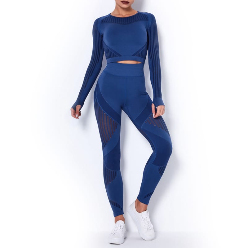 Workout Sets for Women 2 Piece High Waist Seamless Leggings and Crop Top Yoga Outfit