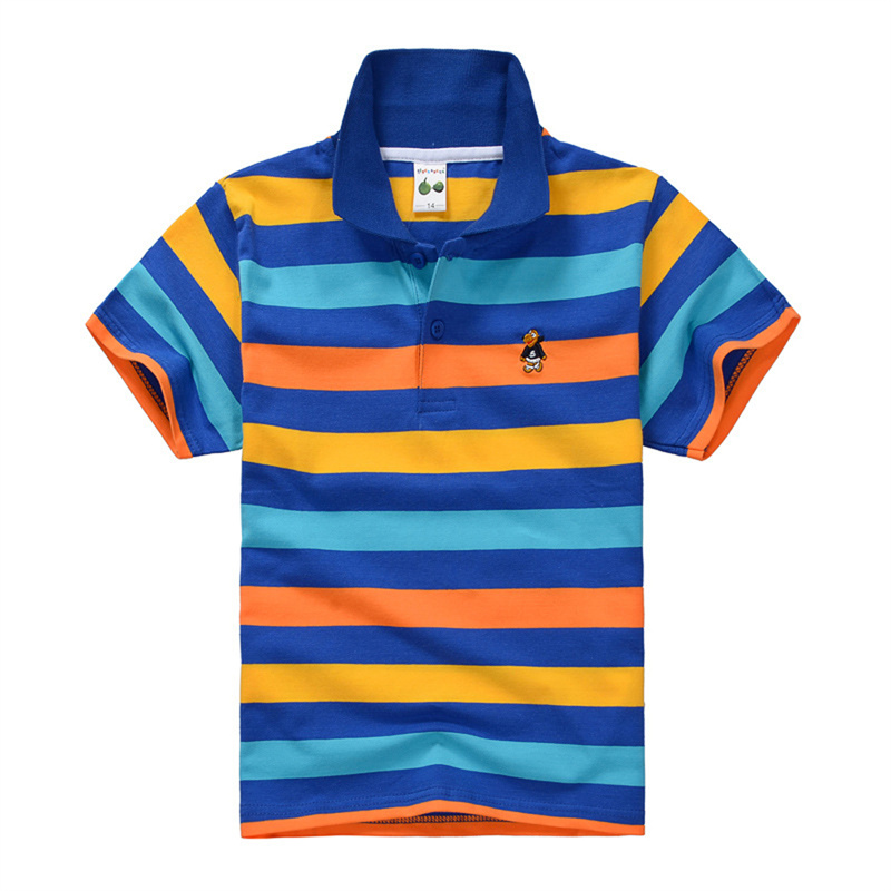 Boys' Short Sleeve Striped Polo Shirt 