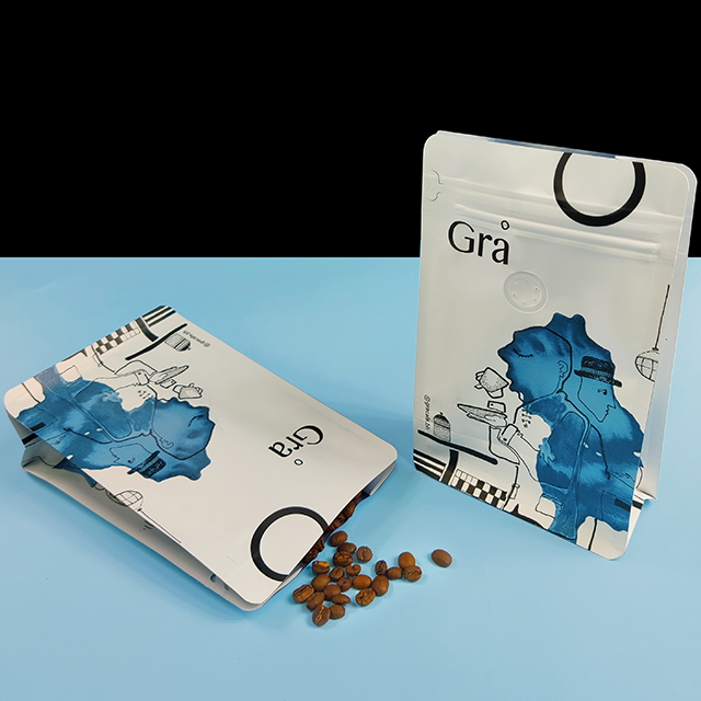 1kg Reseal Individual Custom Printed Flat Bottom Packaging With Valve Block Bottom Coffee Beans Zipper Coffees Bag