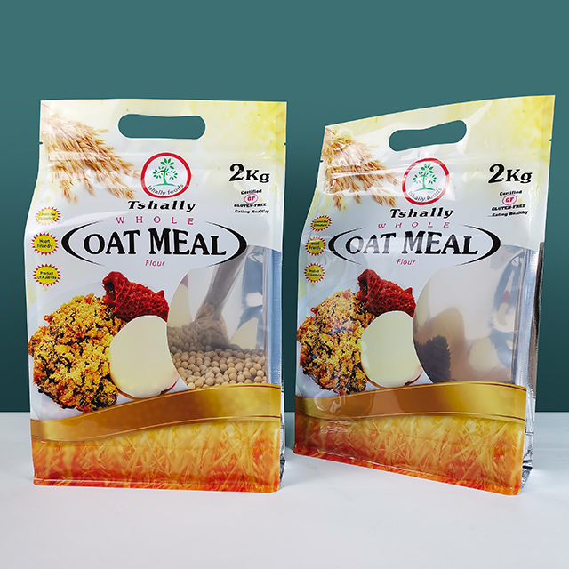 Customized Printed Flat Bottom Aluminum Foil Fruit Cereal Dry Eating Baked Fruit Nut Pouch Oatmeal Zipper Sealed Stand Up Packaging Bags