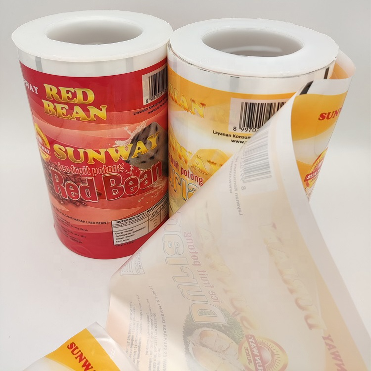 Custom Food Printing Bopp Pe Film Laminating Stretch Popsicle Packaging Ice Cream Plastic Roll Film