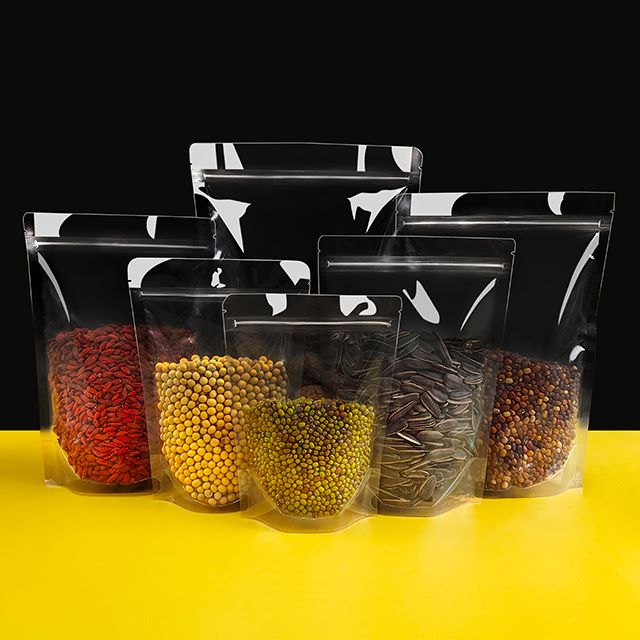 Clear Stand Up Pouch Heat Sealable Zip Lock Snack Food Tea Packing Pouches