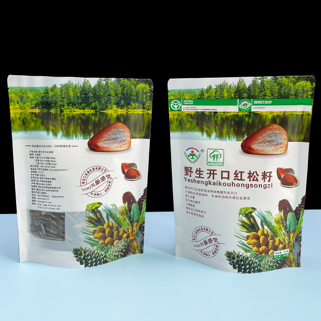 Moisture Proof Vivid Printing White Kraft Craft Paper Standing Up Pouches Food Snack Packaging Zipper Bags With Window