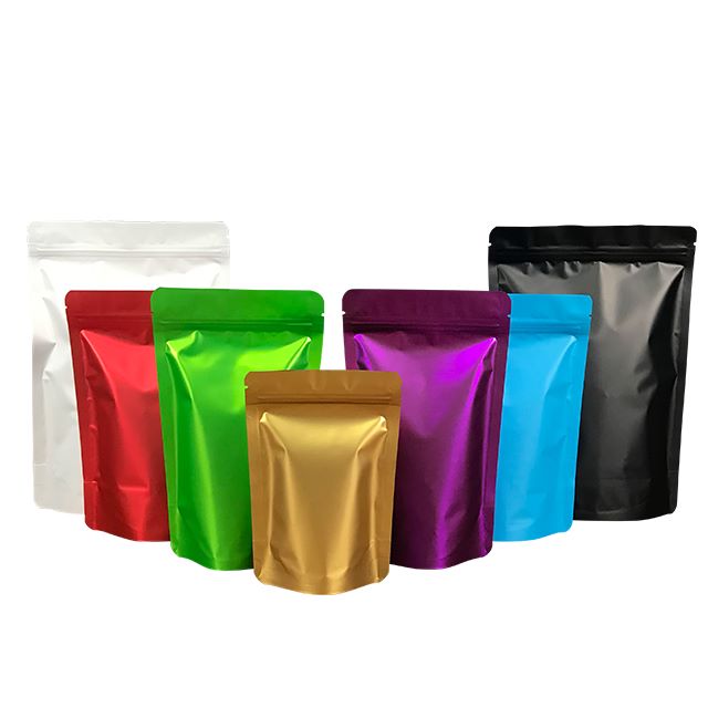 Aluminum Foil Zip Lock Plastic Bags Colorful Stand Up Packaging For Food