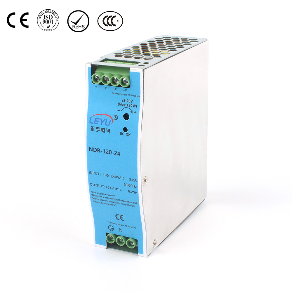 120W Single Output Industrial DIN Rail Power Supply  NDR-120 Series
