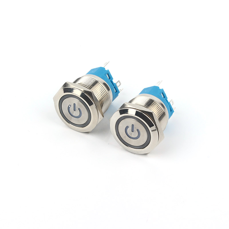 22mm Silver Button Switch With Light
