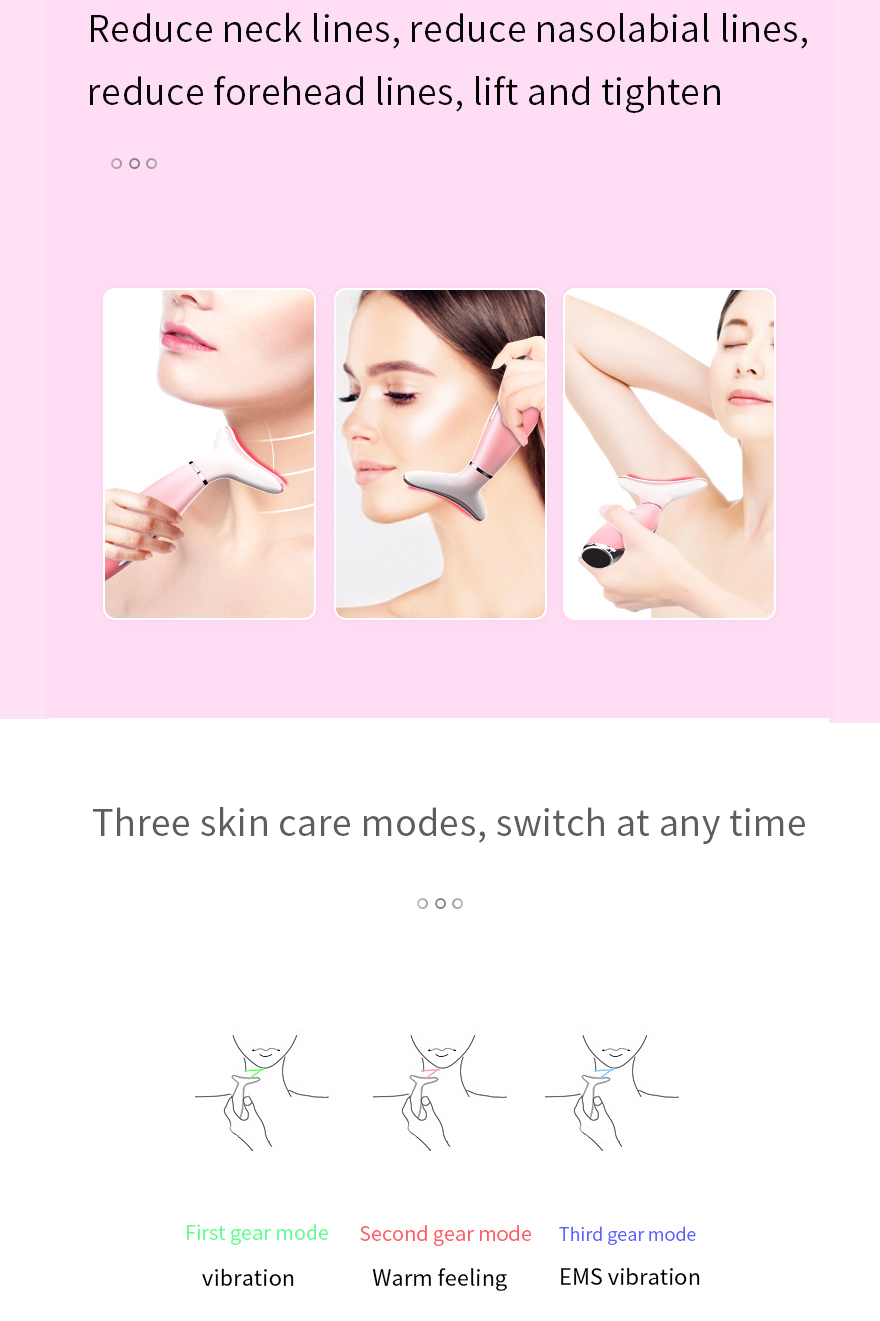 Professional Home Use EMS LED Heating Face Neck Care Skin Lifting and Tightening Beauty Device