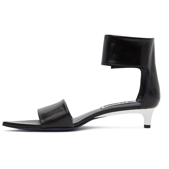 JIL SANDER Black Pointed Heeled Sandals JIL Sandal 2022 SS New design Crystal Slipper Sandals