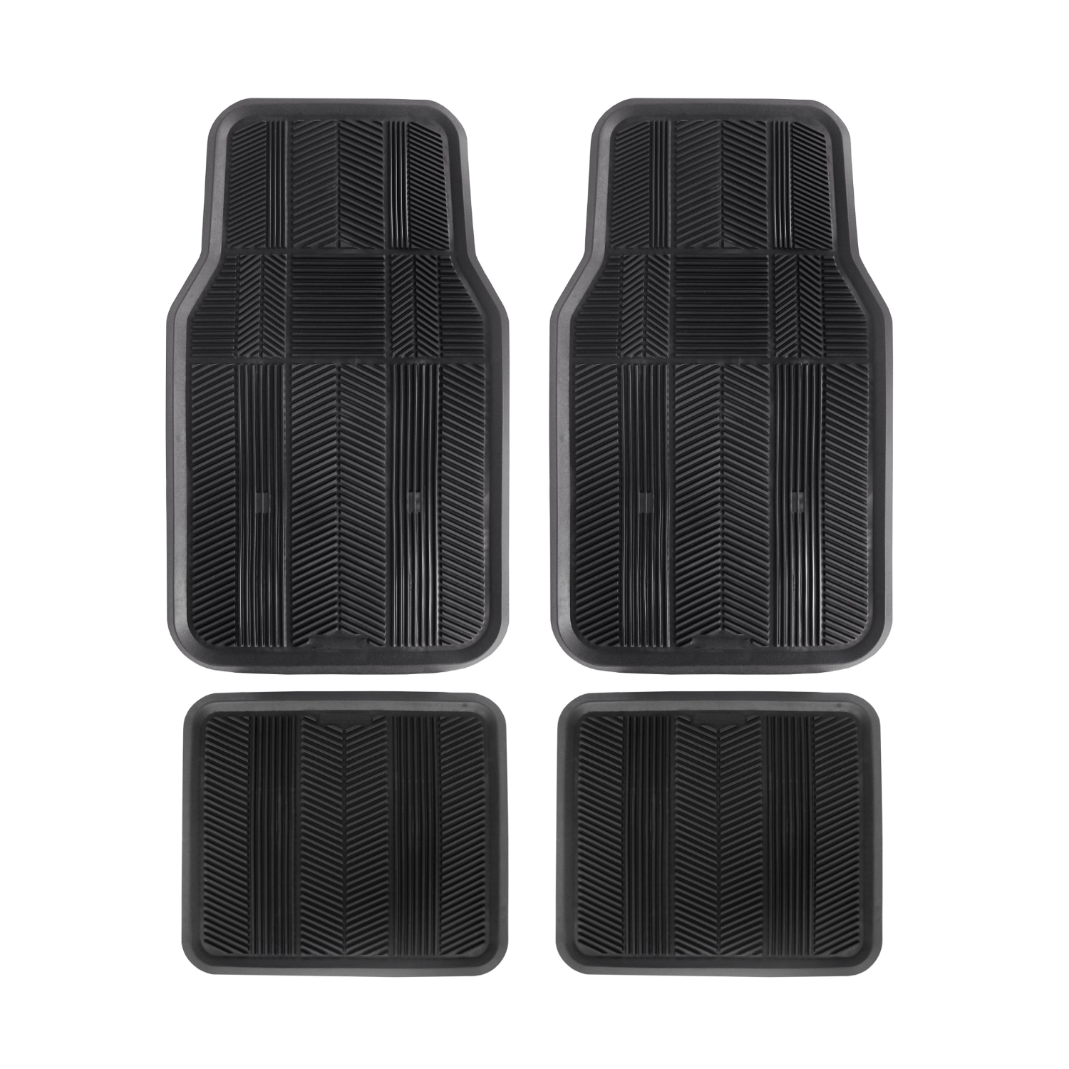 4-Piece Black Heavy Duty Truck Floor Mats 1864 Durable & Rugged Surface