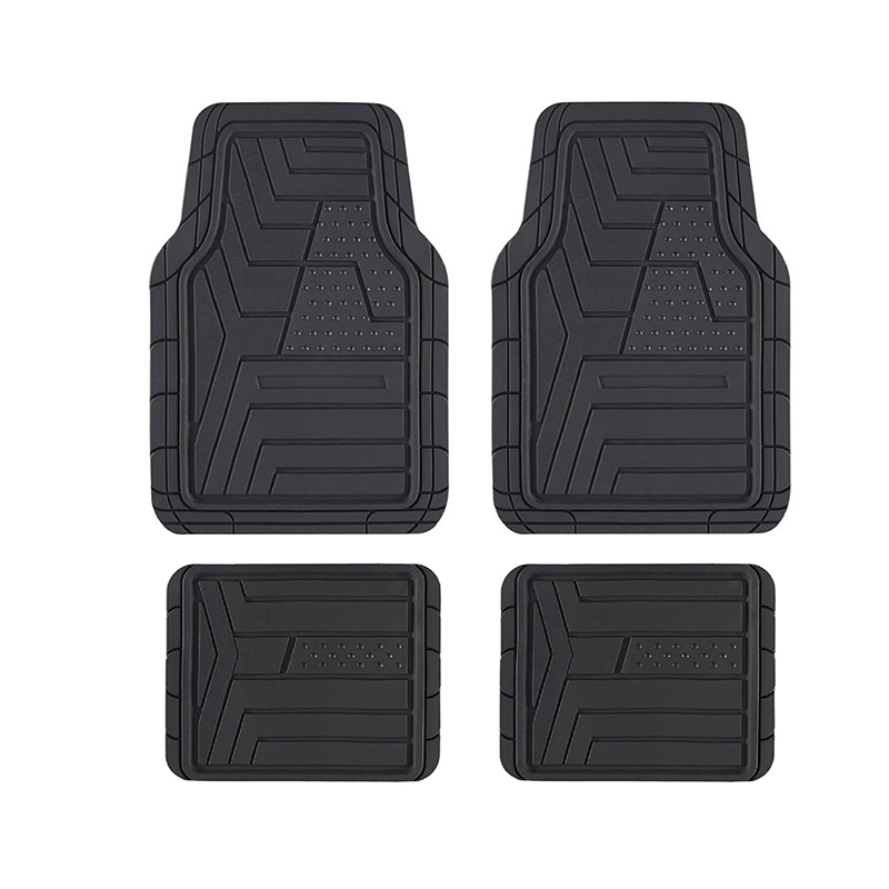 Carbon fiber climaproof 4pcs universal decorative car floor mat