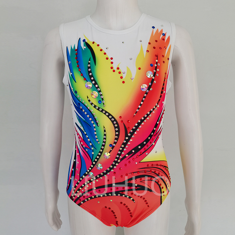 Color digital print artistic gymnastics costume Gymnastics Leotard jumpsuit swimming competition