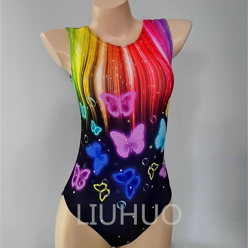 Color children's artistic gymnastics tights onesie competitive clothing acrobatic tights hand-customized