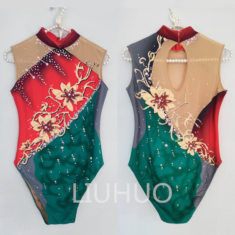 LIUHUO Girls Figure Synchronized Swimming Suits Women Elegant Performanc Ballet Dance Leotards