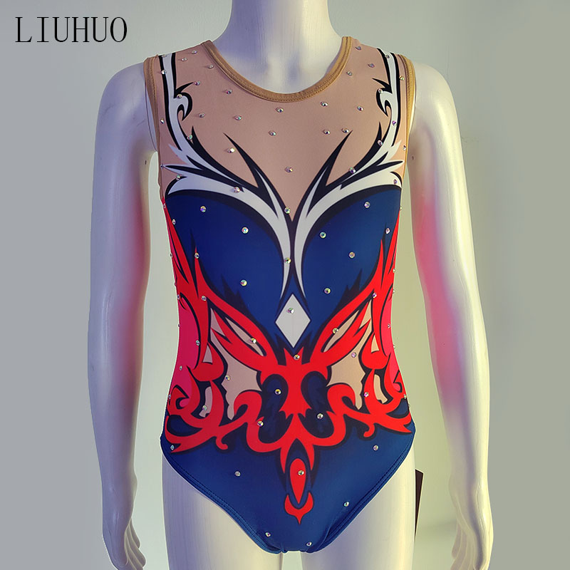 Popular Synchronized swimming suit for girls Spandex rhythmic competition kids ballet gymnastic leotards