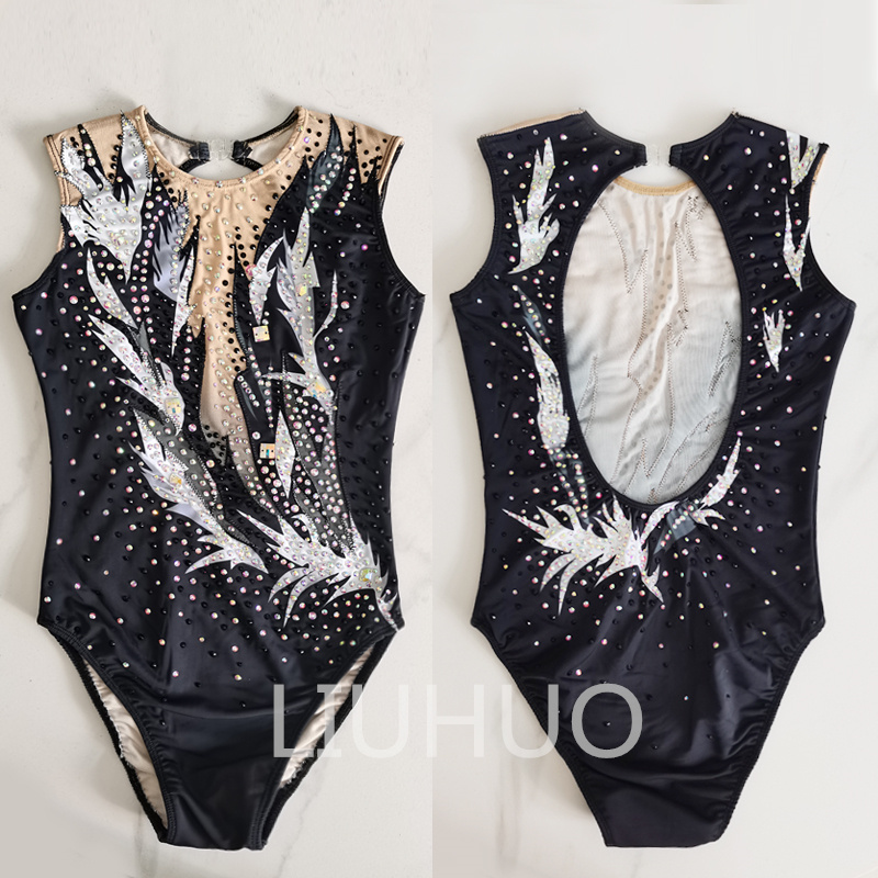 LIUHUO Handmade Synchronized Swimming Suits Girls Training Competitive Leotards