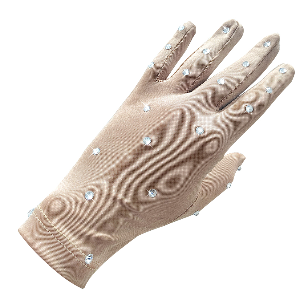 Figure skating gloves protection Skin color Band Diamond gloves Magic non-slip gloves