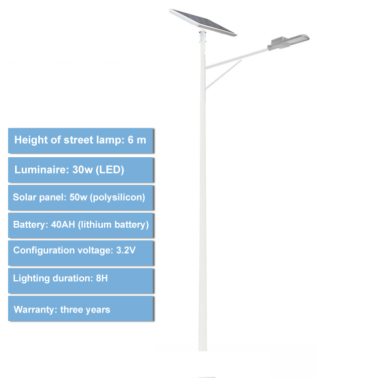 6m High 30w-120w Solar Street Lamp