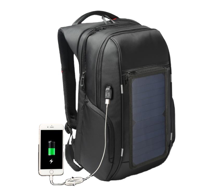 Solar Panel  with USB Charger Travel Waterproof Backpack