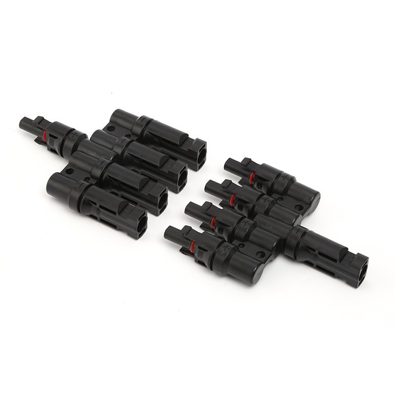 T-type six way photovoltaic plug-in module parallel connector