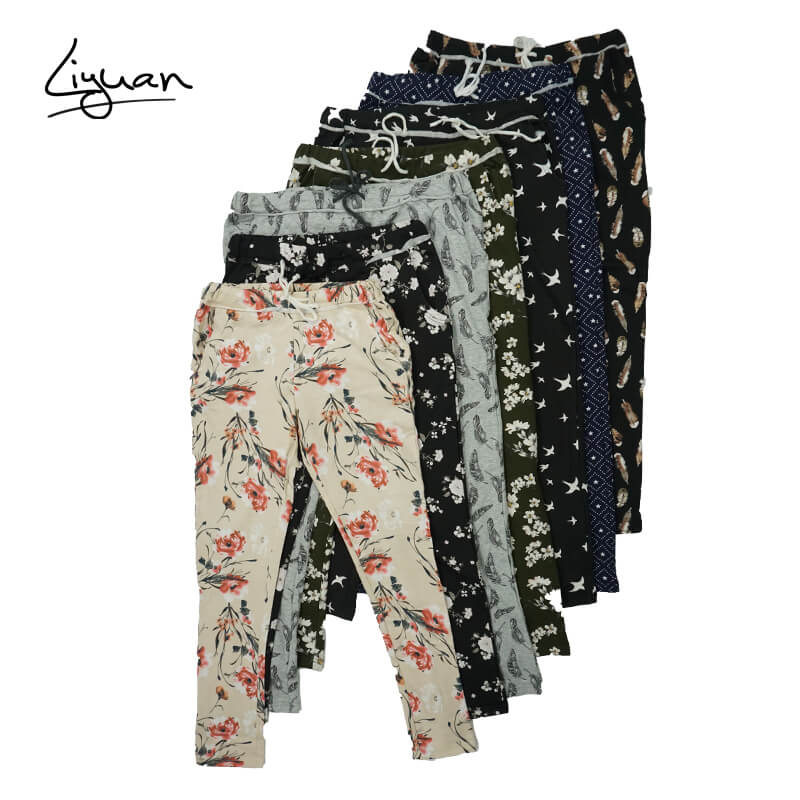 Women's Casual Print Jogging Pants in Floral and Multi-style