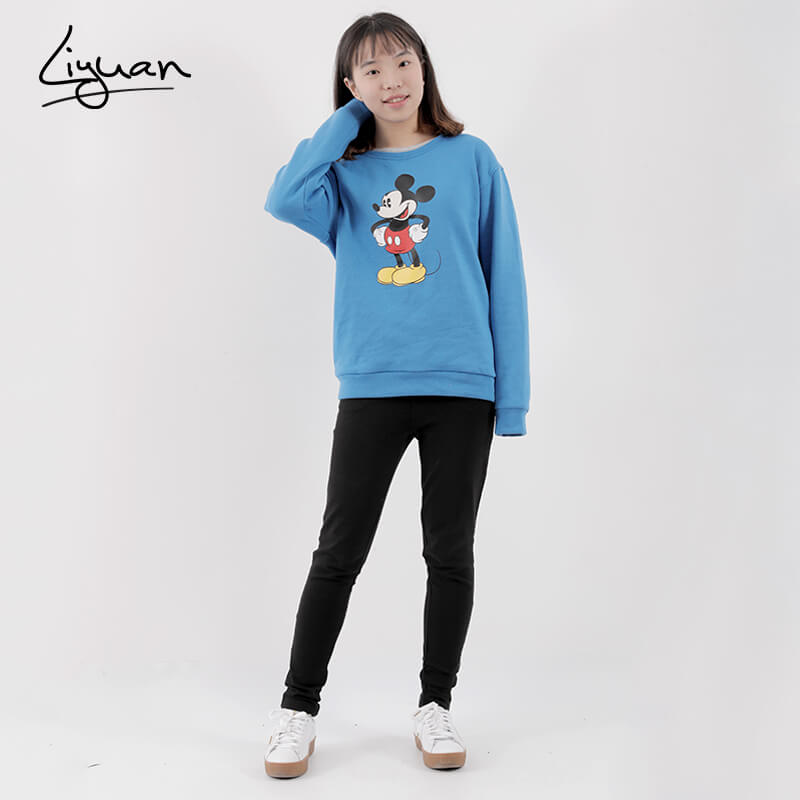  Mickey Mouse Round Collar Hoodie Casual Cute Color Lively