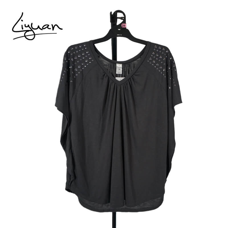 Women blouse With Water DropletsSequins Plus Size Tops Flutter Bling Blouse 
