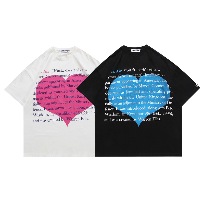2021 Carl's T-shirt Cotton Heart Printing Street Fashion Tee Streetwear Mens Clothing Shirts