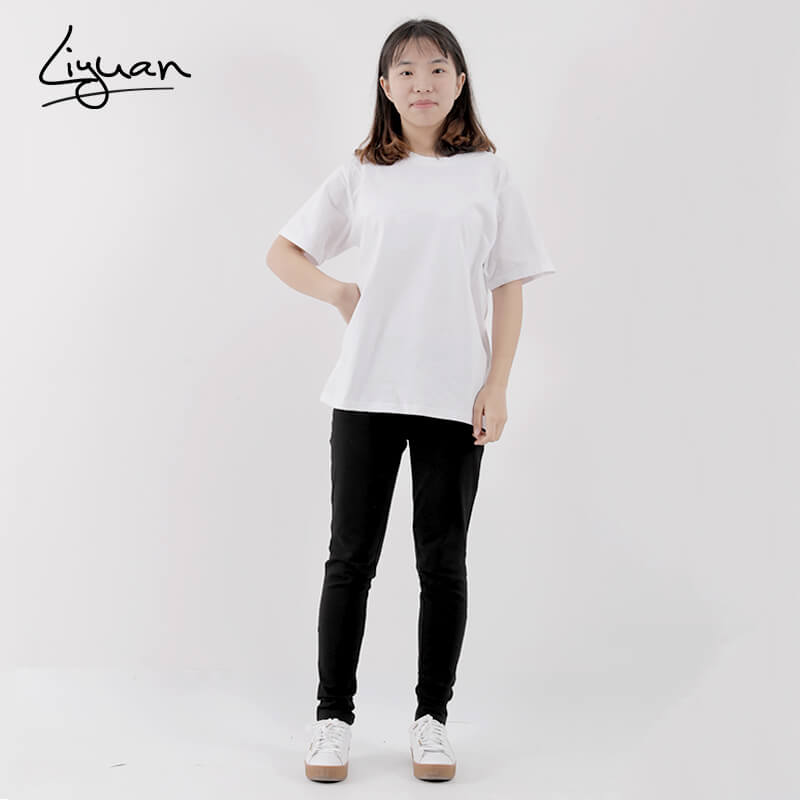  Women Plain Color T-shirt with No Print Can Go Well with Leisure