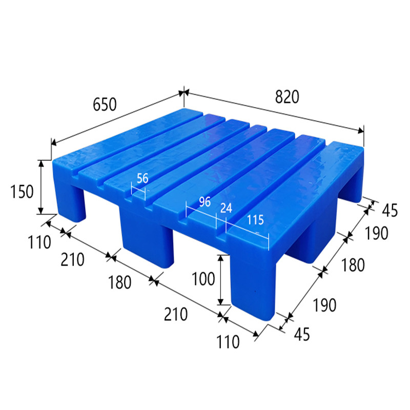 Blue color slotted top euro style pe injection press printing plastic for export