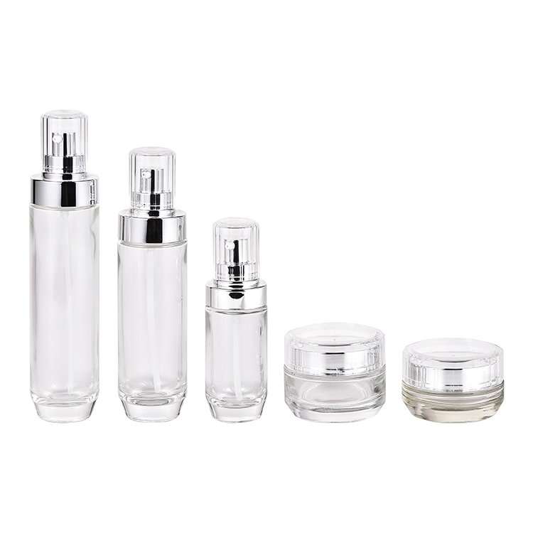 Luxury cream jar acrylic silver lid cosmetic packaging manufacturer