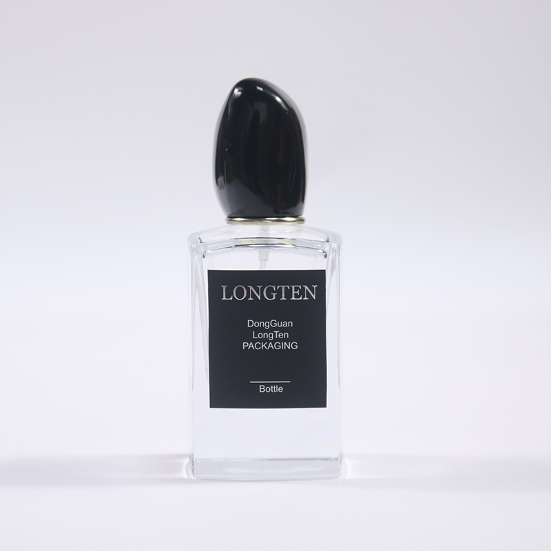 25ml 50ml 100ml clear square custom logo fillable luxury empty glass perfume bottle