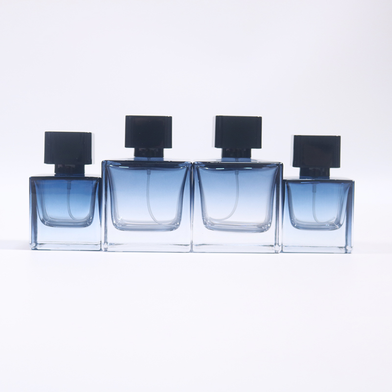 Luxury square perfume bottle 50ml 100ml gradient color perfume glass bottle