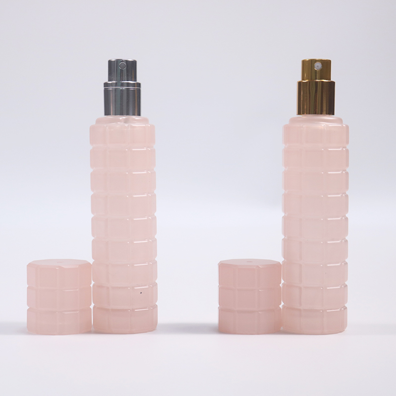 Women's Round Luxury 30ml Pink Round Perfume Bottle Spray Cap Empty Fill Glass Perfume Bottle
