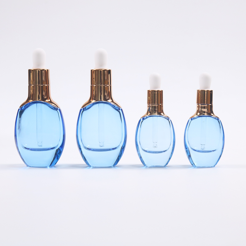 Luxury transparent empty flat shoulder essential oil bottle