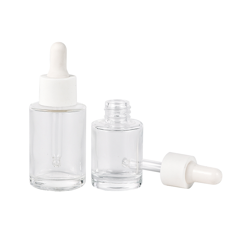 Customized essential oil transparent flat shoulder skincare essence bottle