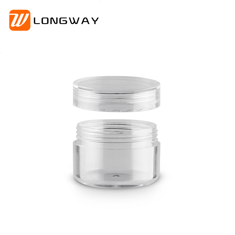 3g-20g empty PS transparent plastic cosmetic round sample small jar