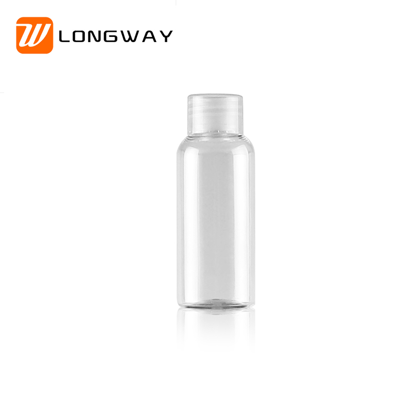 Plastic PET Clear Transparent Bottle Travel Shampoo Lotion Cosmetic Container with Screw Cap