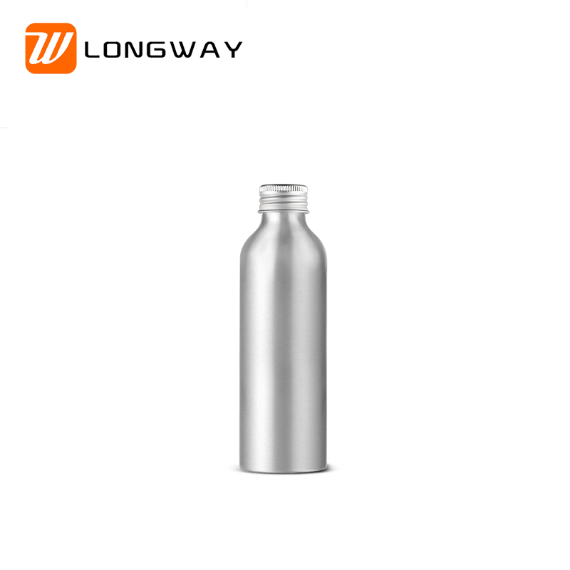 Sliver black 30ml 50ml 100ml 120ml 150ml aluminum cosmetic packaging bottle with aluminum screw cap