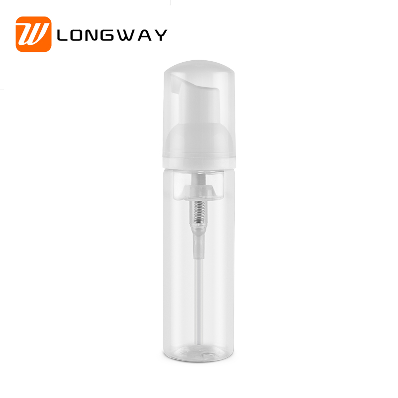 liquid facial cleanser packing white PET foam soap pump bottles for cosmetic packaging