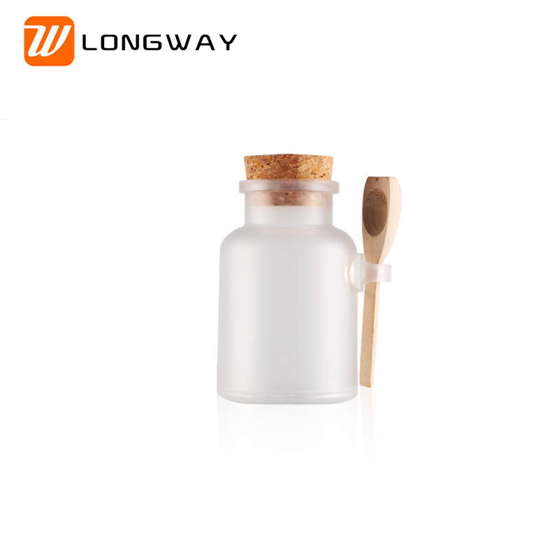 100ml ABS bath salt container with Spoon and cork for personal care,bath salt container supplier