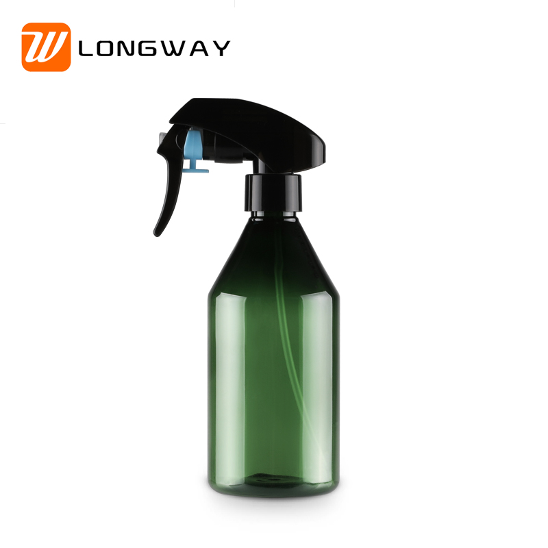 Hand sprayer empty bottle plastic slopping deep green bottle with spray pump for skincare packaging