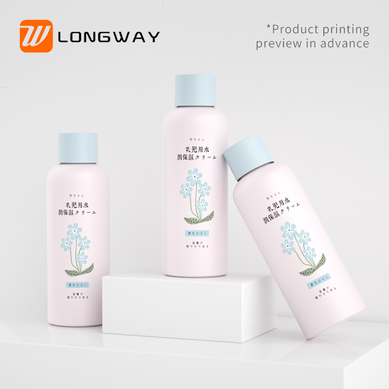Plastic trip skin care liquid pet bottle squeeze lotion shampoo bottle with cap