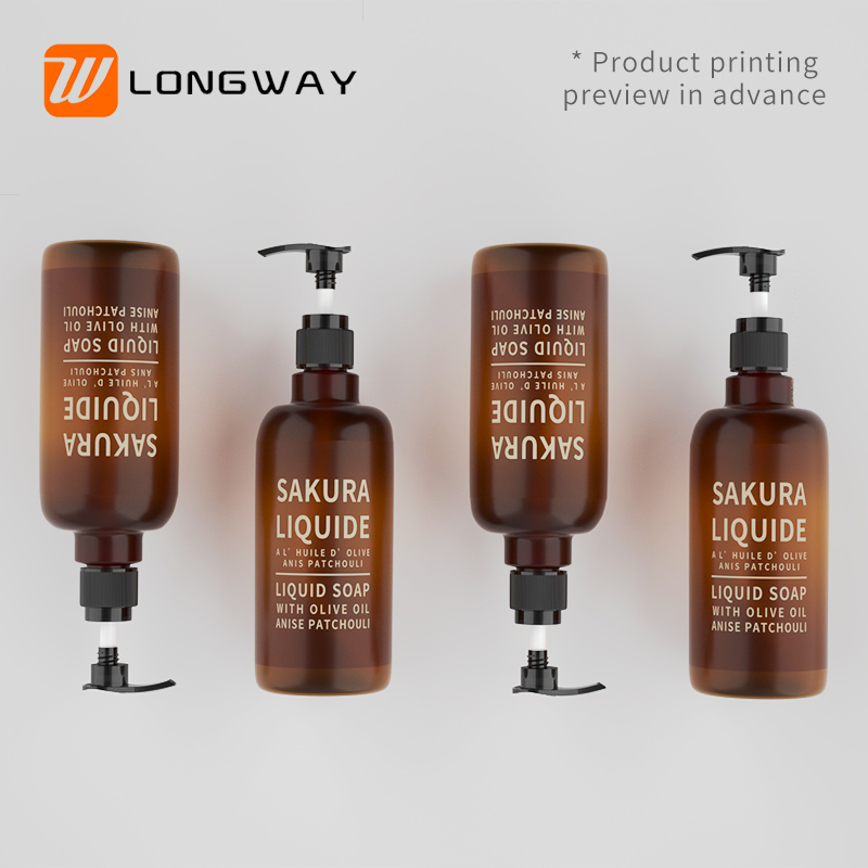 Hot Sale 500ml clear empty custom plastic PET lotion pump hand wash shampoo bottle for cosmetic packaging Foam bottle