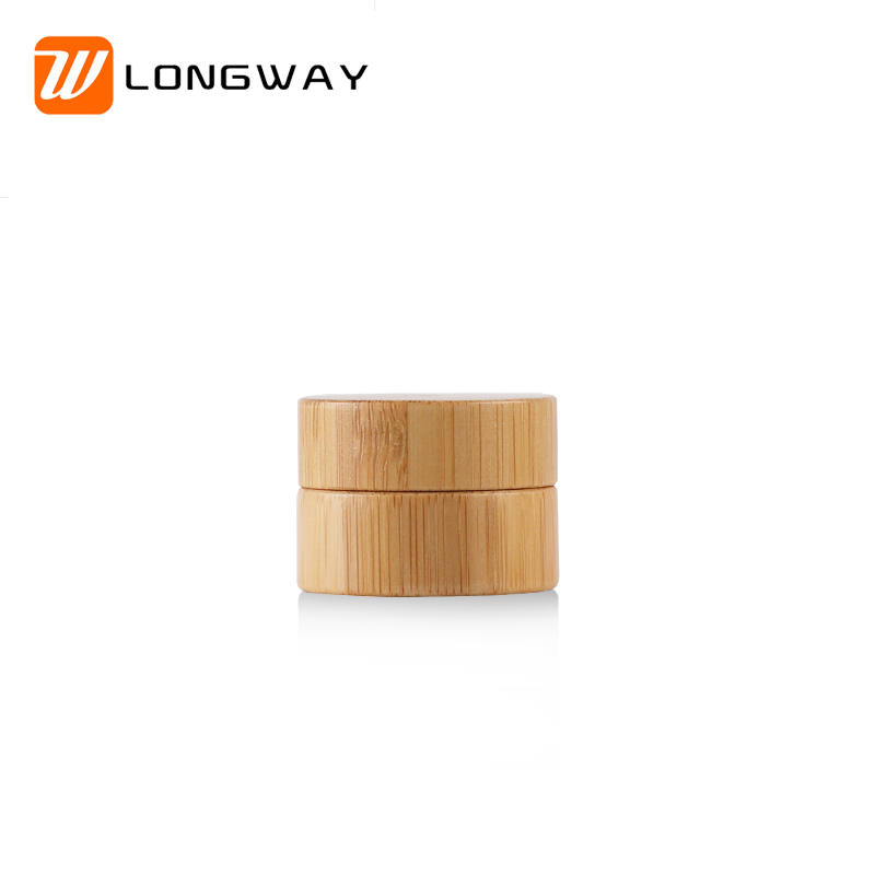 5g wooden bamboo cream lip balm container jar for cosmetic body butter packaging