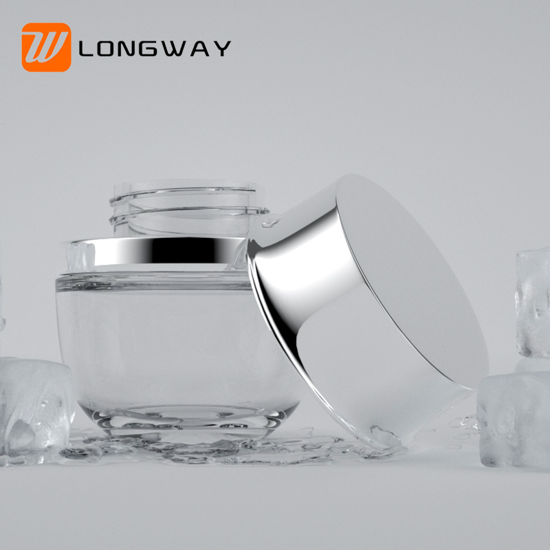 20/30/50g silver shiny screw cap cosmetic packaging small glass jar