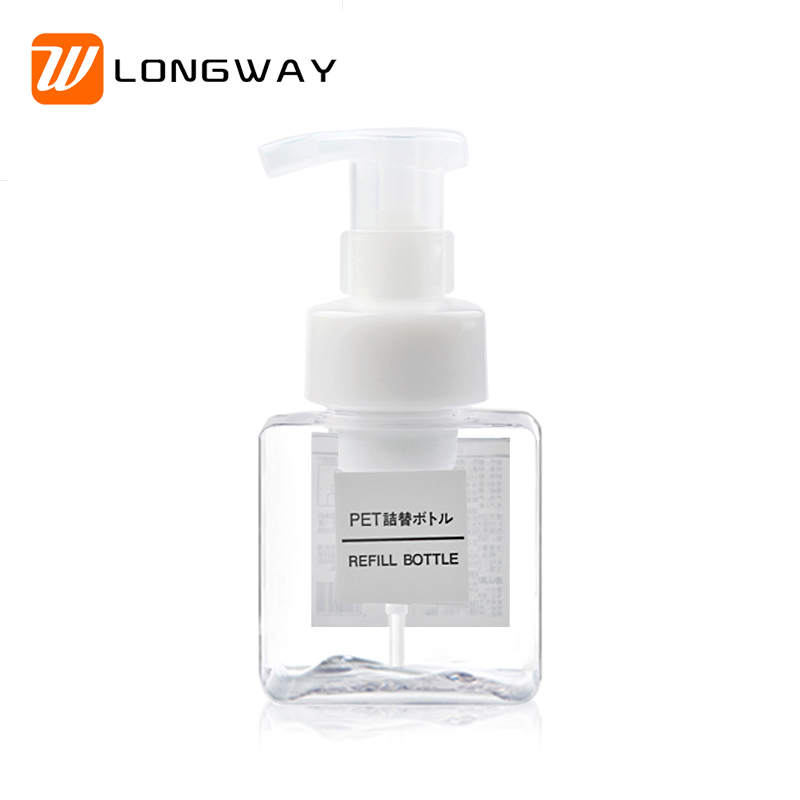 facial care cream packaging container PETG bottle 43mm foam soap dispenser pump