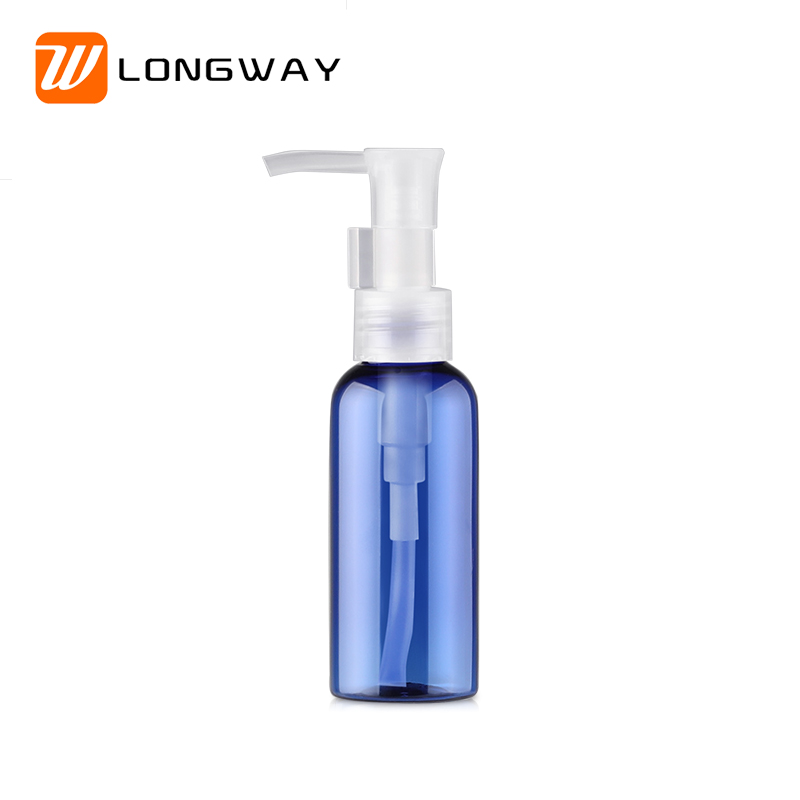 50ml round empty plastic oil pump bottle for makeup removal
